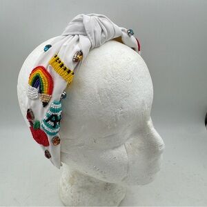 Headband, Teacher Knotted Headband School Embellished Top Knot Beaded Aztec Fun